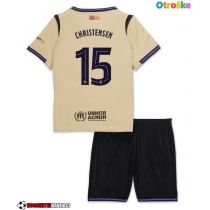 Otroške Nogometnih dresov Barcelona Andreas Christensen #15 Gostujoči 2025-26 Kratki rokavi (+ hlače)